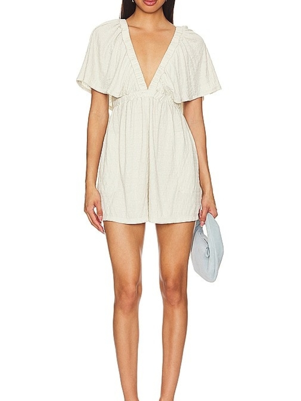 Free People Cream V-Neck Romper